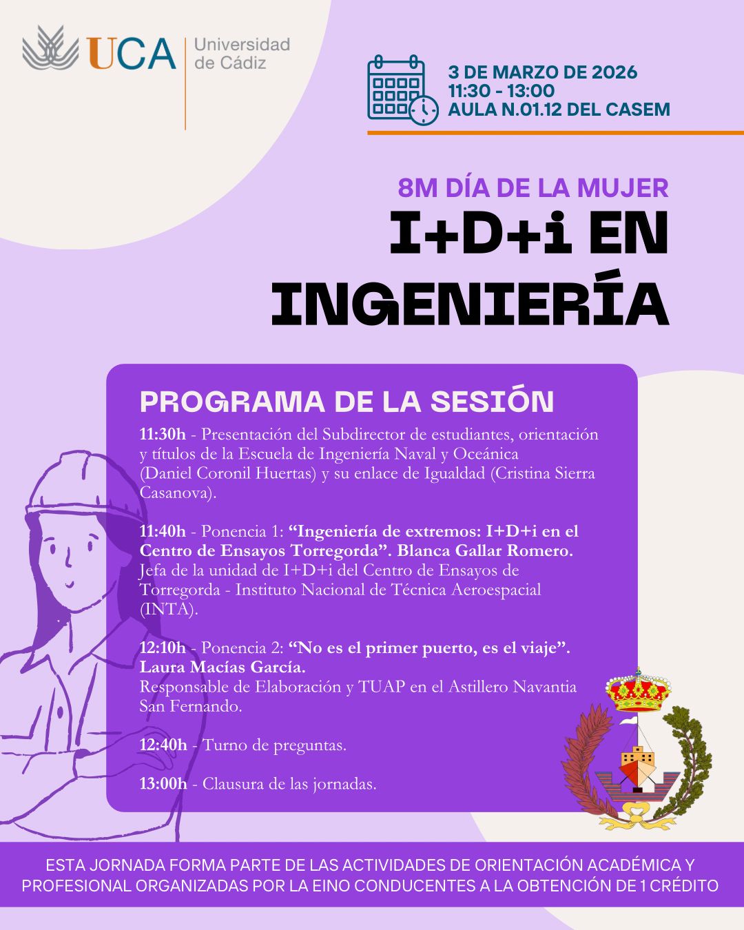 Sesión de orientación académica y profesional conmemorativa del 8M – Día Internacional de la Mujer: “I+D+i en Ingeniería”